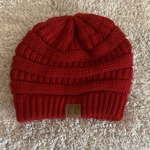 CC Beanie Hat - Red Color - Picture 1 of 2